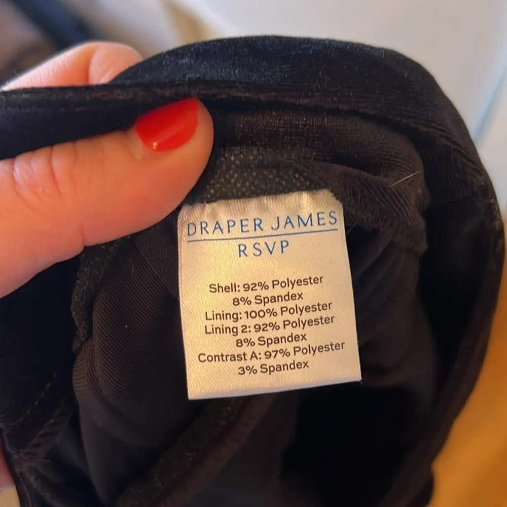 Draper James Velvet Fly Front Pants-Sz 0